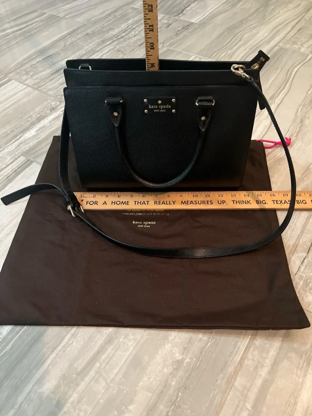 Kate Spade Black Leather Satchel Crossbody + Wallet Set‎
